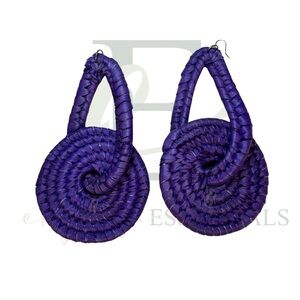 Large Royal Purple Artisan Drop Earrings